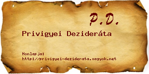 Privigyei Dezideráta névjegykártya